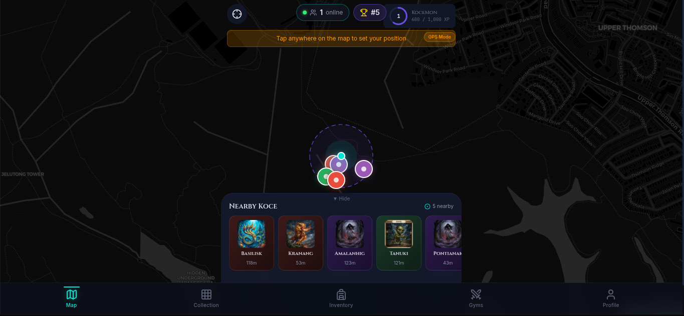 KoceMon — multiplayer creature-catcher