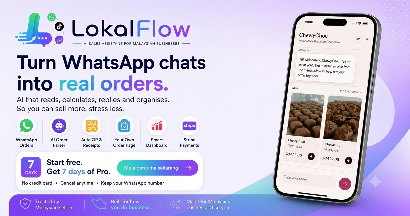 LokalFlow — AI WhatsApp order-taking dashboard